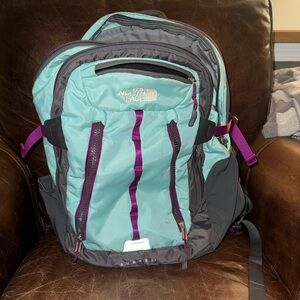 The North Face Backpack in Aqua and Violet